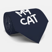 Cravate J'aime mon chat (Roulé)