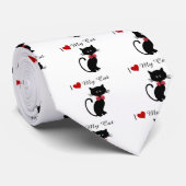 Cravate J'Aime Mon Chat (Roulé)