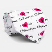 Cravate J'aime mon Chihuahua (Roulé)