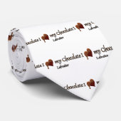 Cravate J'aime mon chocolat Labrador (Roulé)