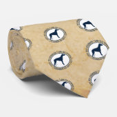 Cravate J'Aime Mon Greyhound (Roulé)