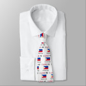 Cravate J'aime mon papa philippin (Attaché)
