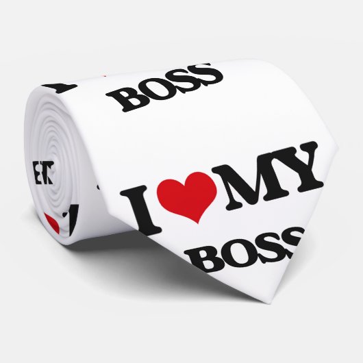 Cravate J'aime mon patron (Roulé)