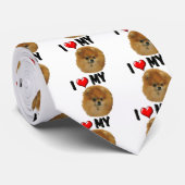 Cravate J'aime mon Pomeranian (Roulé)