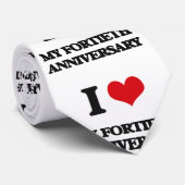 Cravate J'aime mon quarantième anniversaire (Roulé)