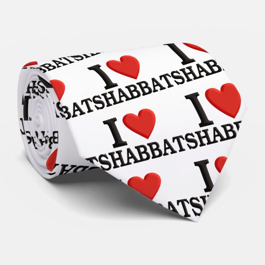 Cravate J'aime Shabbat (Roulé)