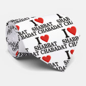 Cravate J'aime Shabbat chez Chabad (Roulé)