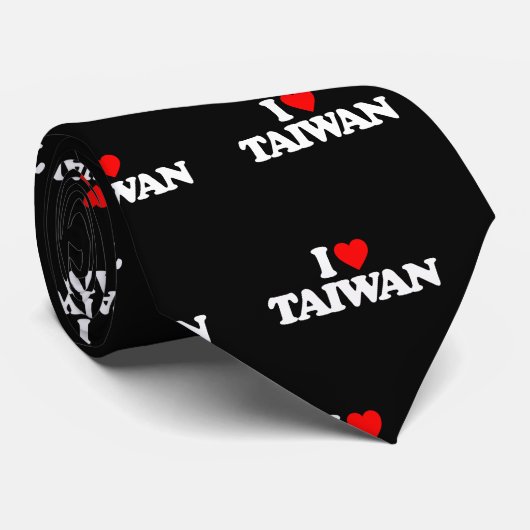 CRAVATE J'AIME TAÏWAN (Roulé)