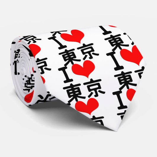 Cravate J'aime Tokyo (Roulé)