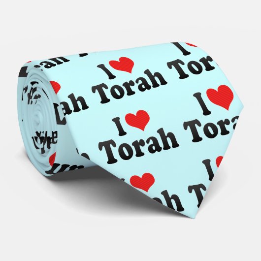 Cravate J'aime Torah (Roulé)