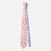 Cravate Jalon 40 Nombre aléatoire Corail Motif/Blanc (Devant)