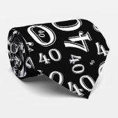 Cravate Jalon 40 Nombre aléatoire Motif noir/blanc (Roulé)