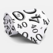 Cravate Jalon 40 Nombre aléatoire Motif noir/blanc (Roulé)