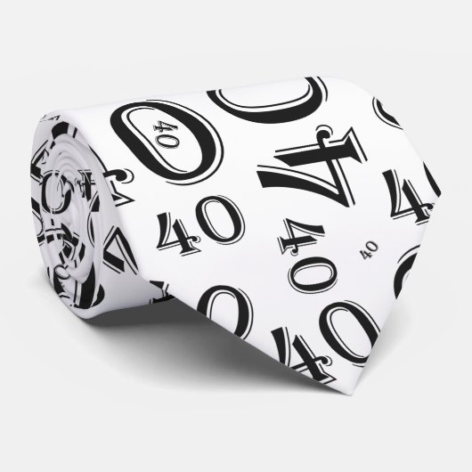 Cravate Jalon 40 Nombre aléatoire Motif noir/blanc (Roulé)