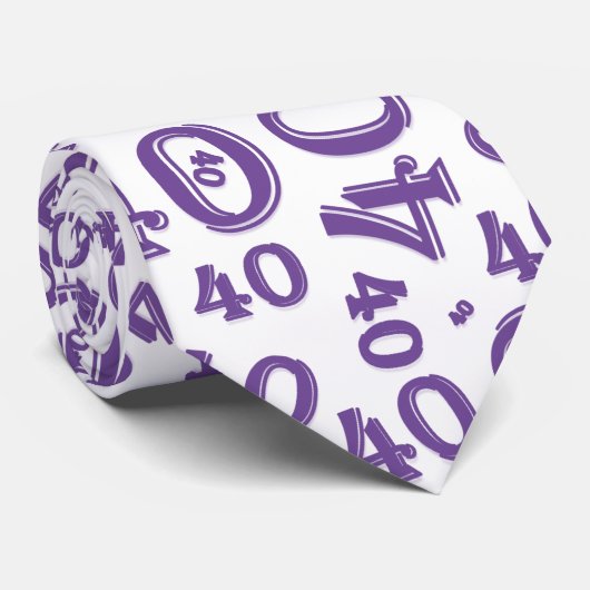 Cravate Jalon 40 Nombre aléatoire Motif violet/blanc (Roulé)