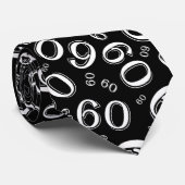 Cravate Jalon 60 Nombre aléatoire Motif noir/blanc (Roulé)