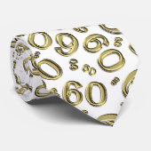 Cravate Jalon 60 Nombre aléatoire Motif or/blanc (Roulé)