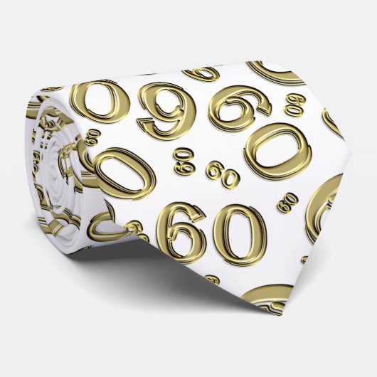 Cravate Jalon 60 Nombre aléatoire Motif or/blanc (Roulé)