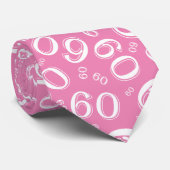 Cravate Jalon 60 Nombre aléatoire Motif rose/blanc (Roulé)