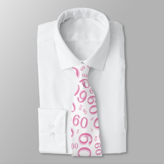 Cravate Jalon 60 Nombre aléatoire Motif rose/blanc (Attaché)