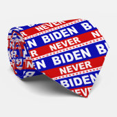 Cravate Jamais Biden rouge blanc et bleu (Roulé)