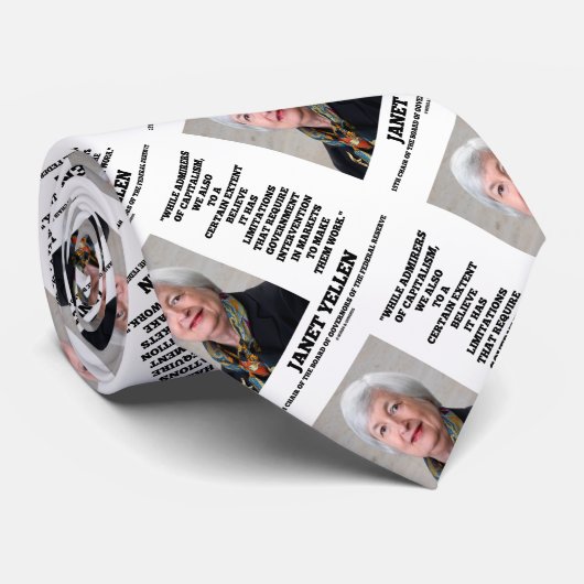 Cravate Janet Yellen Admirateurs Capitalisme Intervention (Roulé)