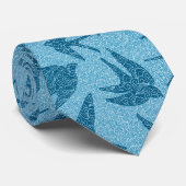 Cravate Japanese Swallows in Flight, Cobalt and Pale Blue (Roulé)
