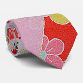 Cravate Japonais KIMONO Textile, motif floral (Roulé)