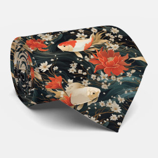 Cravate Japonais Koi Poisson Motif