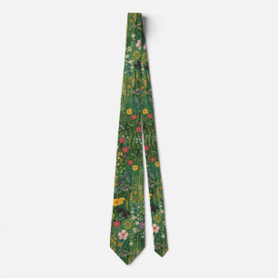 Cravate Jardin coloré Fleurs sauvages Prairie printanière