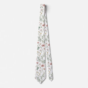 Cravate Jardin De Fleurs Sauvages Coloré Cadeau Pour Papa