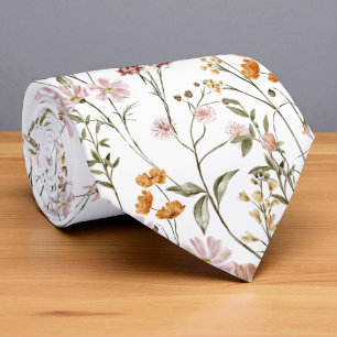 Cravate Jardin de fleurs sauvages modernes Fleurs de prair