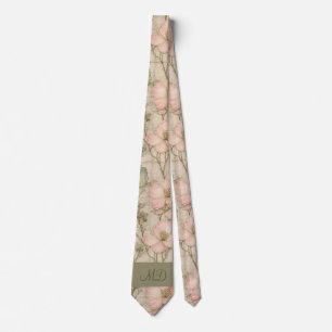 Cravate Jardin de fleurs sauvages vintage Cottagecore
