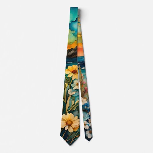 Cravate Jardin de plage fleur sauvage (Devant)