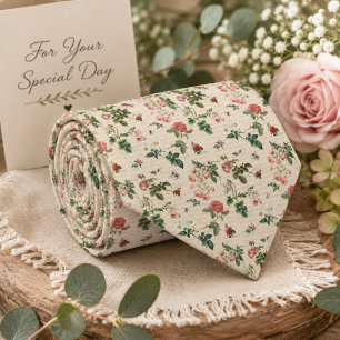 Cravate Jardin de Roses Vintage