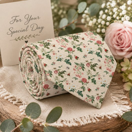 Cravate Jardin de Roses Vintage