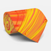 Cravate Jardin enchanté Abstrait orange (Roulé)