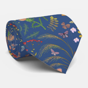 Cravate Jardin fleuri bleu Luxueux