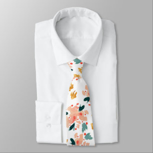 Cravate Jardin Floral Aquarelle Rose
