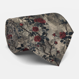 Cravate Jardin gothique victorien Rose Motif
