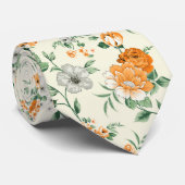 Cravate Jardin Jaune doux motif floral (Roulé)