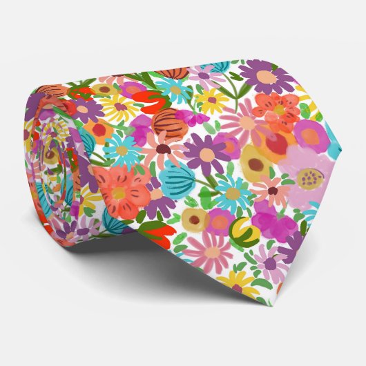 Cravate Jardin Joyeux en Fleur (Roulé)