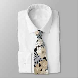 Cravate Jardin Limahuli Fleur Florale Hawaïenne Vintage - 