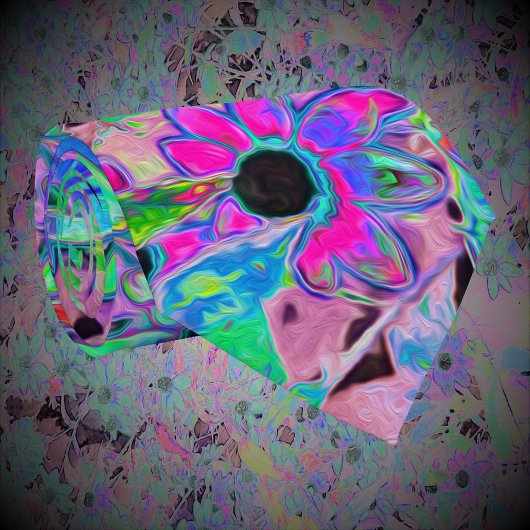 Cravate Jardin pourpre avec fleurs psychédéliques Aquamari