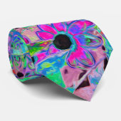 Cravate Jardin pourpre avec fleurs psychédéliques Aquamari (Roulé)