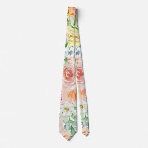 Cravate Jardin romantique Pastel