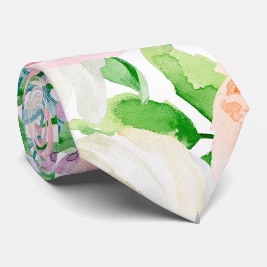 Cravate Jardin romantique Pastel (Roulé)