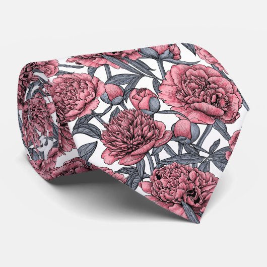 Cravate Jardin rose (Roulé)