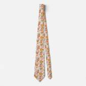 Cravate Jardin rose et orange Motif (Devant)