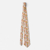 Cravate Jardin rose et orange Motif (Dos)